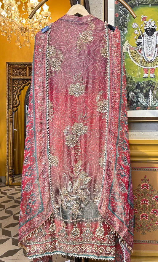 Gulbadan Sitara Suit (Wine)