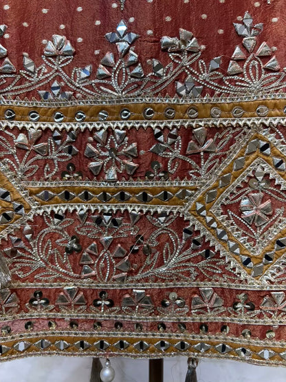 Noorvika Gota Aaina Suit (Rust)