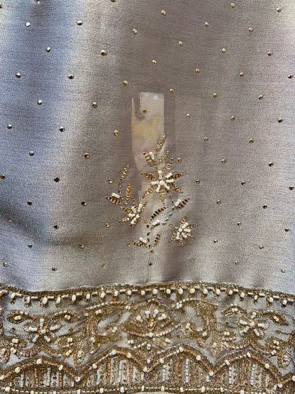 Sarvani Mukaish Noor Suit (Grey)