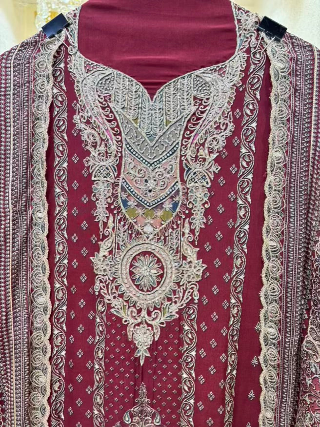 Meira Printed Zari Suit