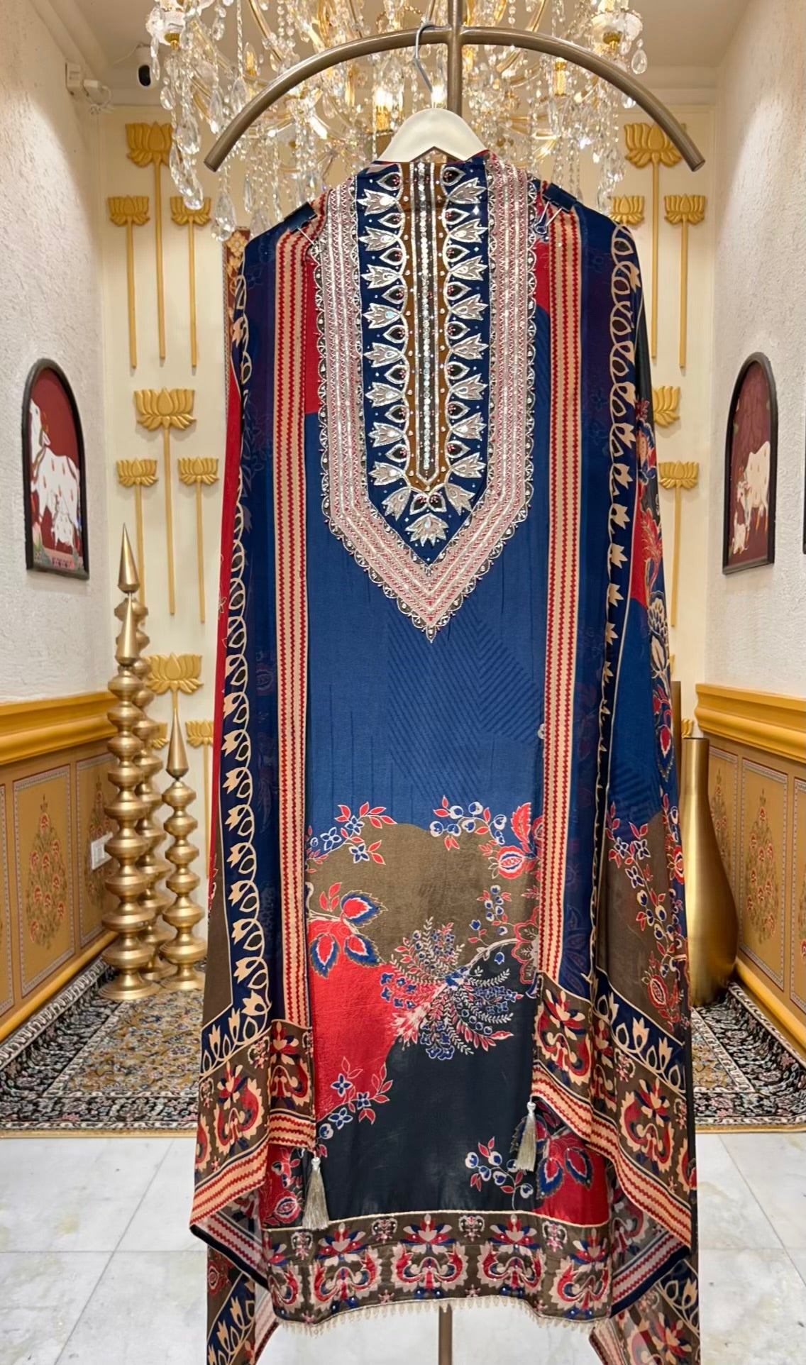 Zayleena Silk Veil Suit (Blue)