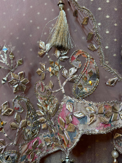 Aavira Shimmer Organza Suit (Lavender)