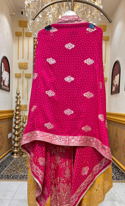Gulraaya Bandhani Noor Suit (Magenta)