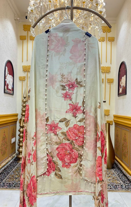 Elara Printed Organza Suit
