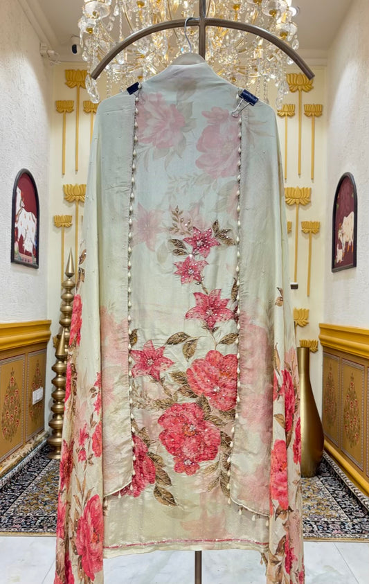 Elara Printed Organza Suit