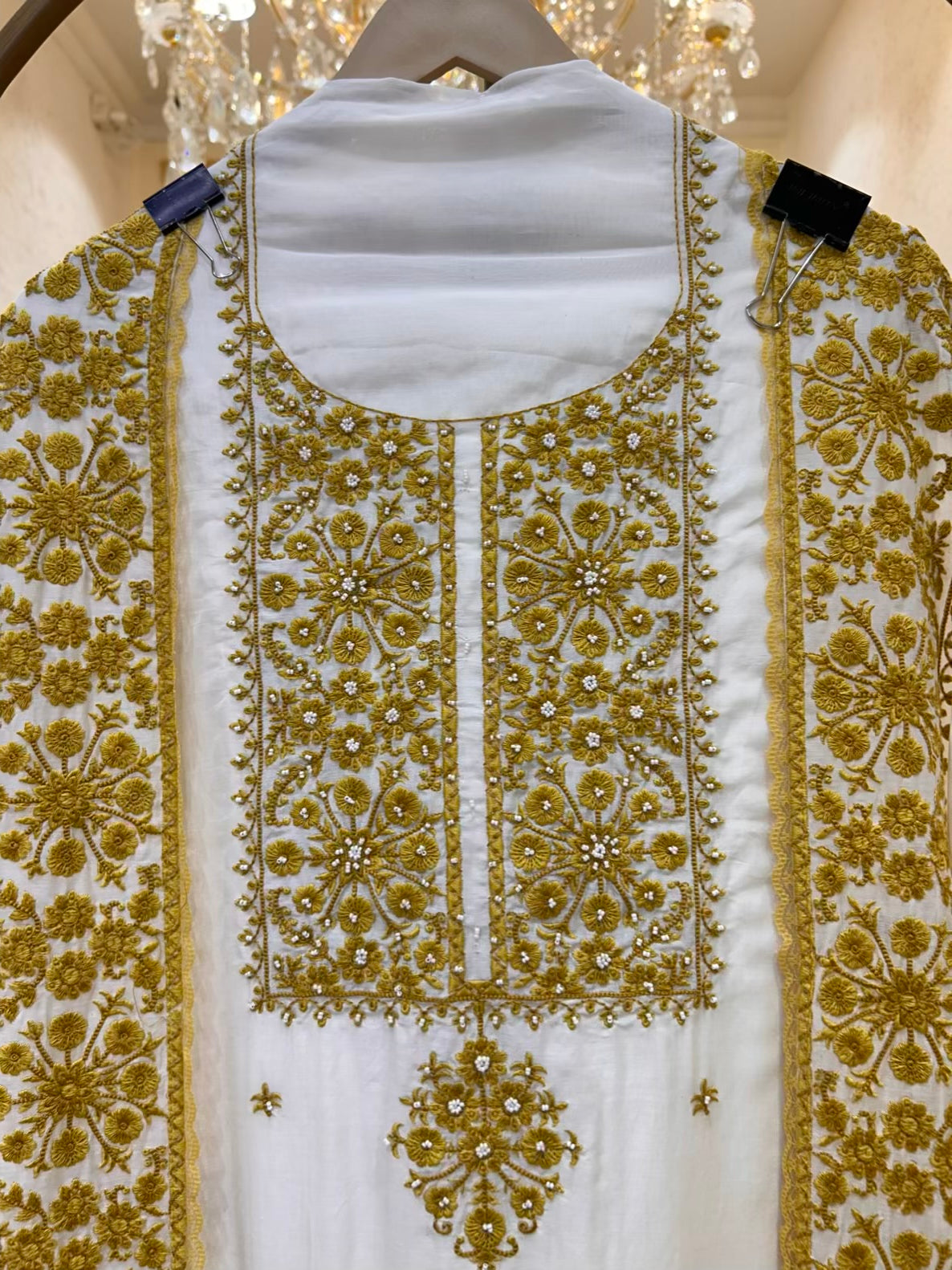 Amayra Pearl Veil Suit (Mustard)