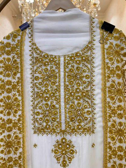 Amayra Pearl Veil Suit (Mustard)