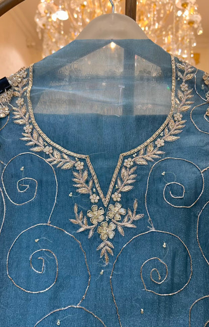 Sarvika Gota Jhalar Suit (Blue)