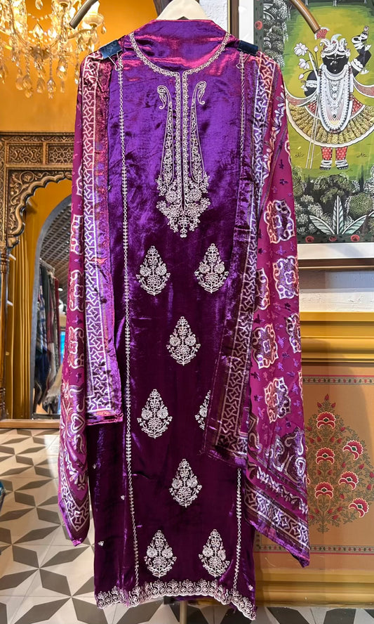 Zarbella Velvet Suit (Purple)