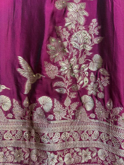 Aarohi Banarasi Weave Noor (Wine)