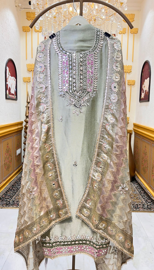 Kesariya Sheesh Suit