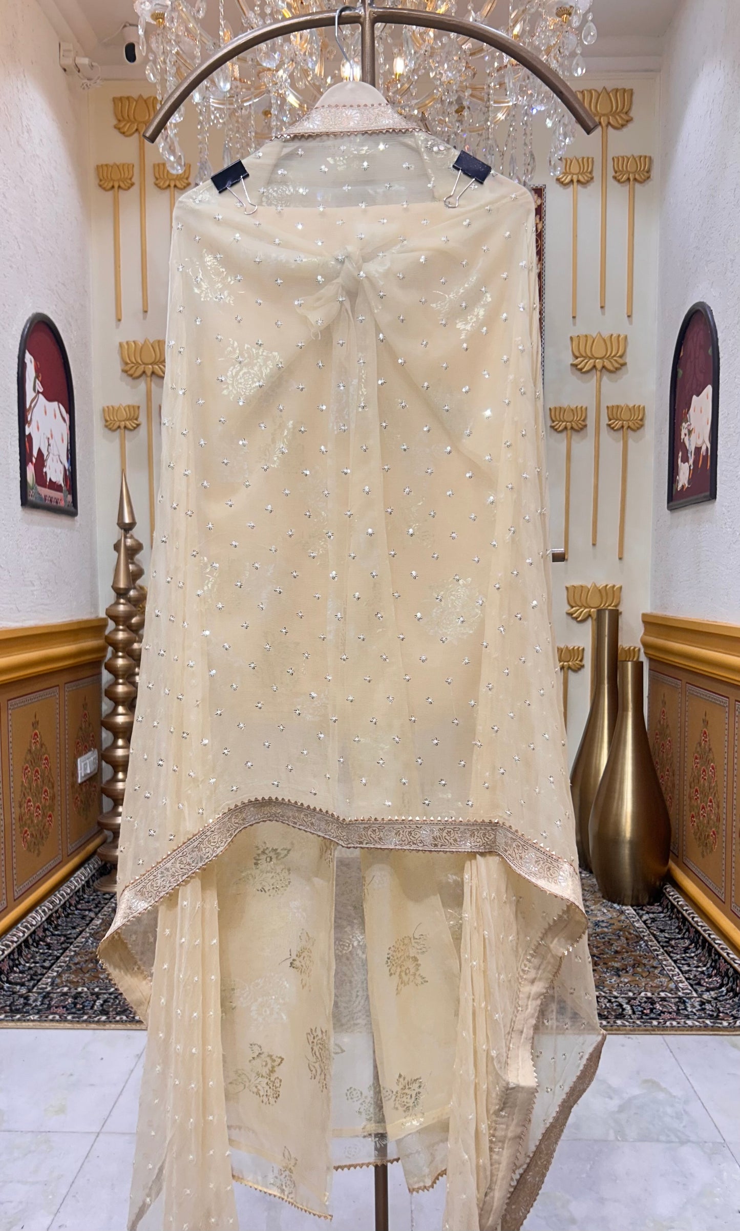 Mehrina Tissue Noor Suit (Ivory)