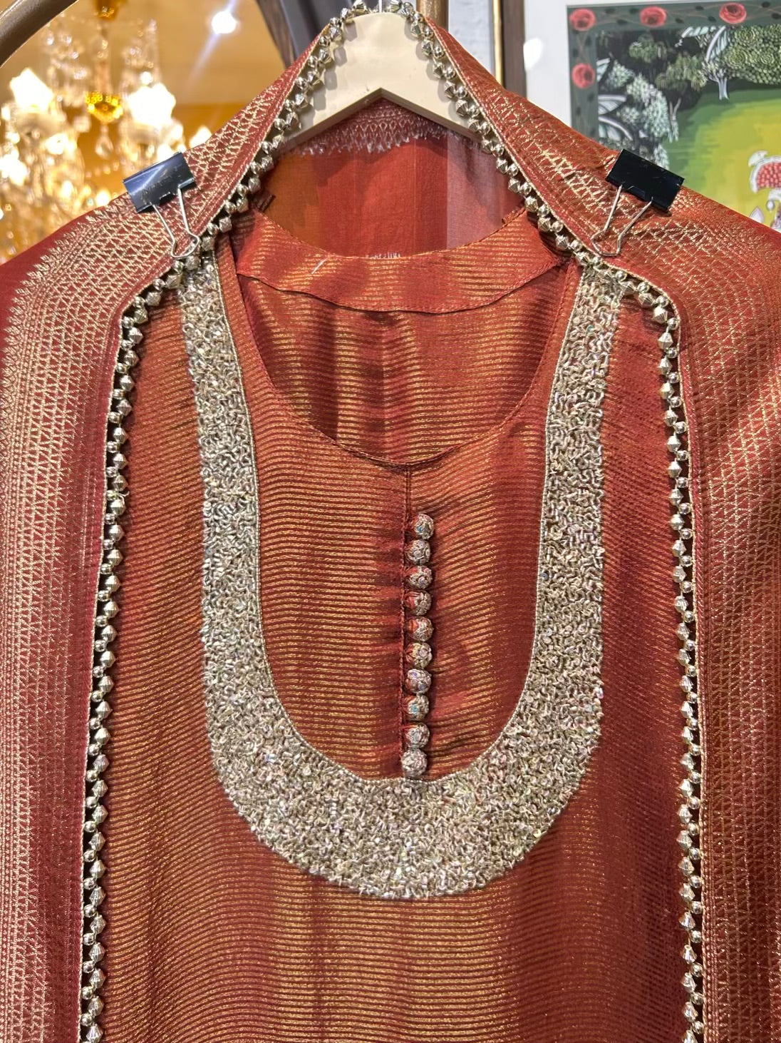 Meerbaaz Banarasi Suit (Brown)