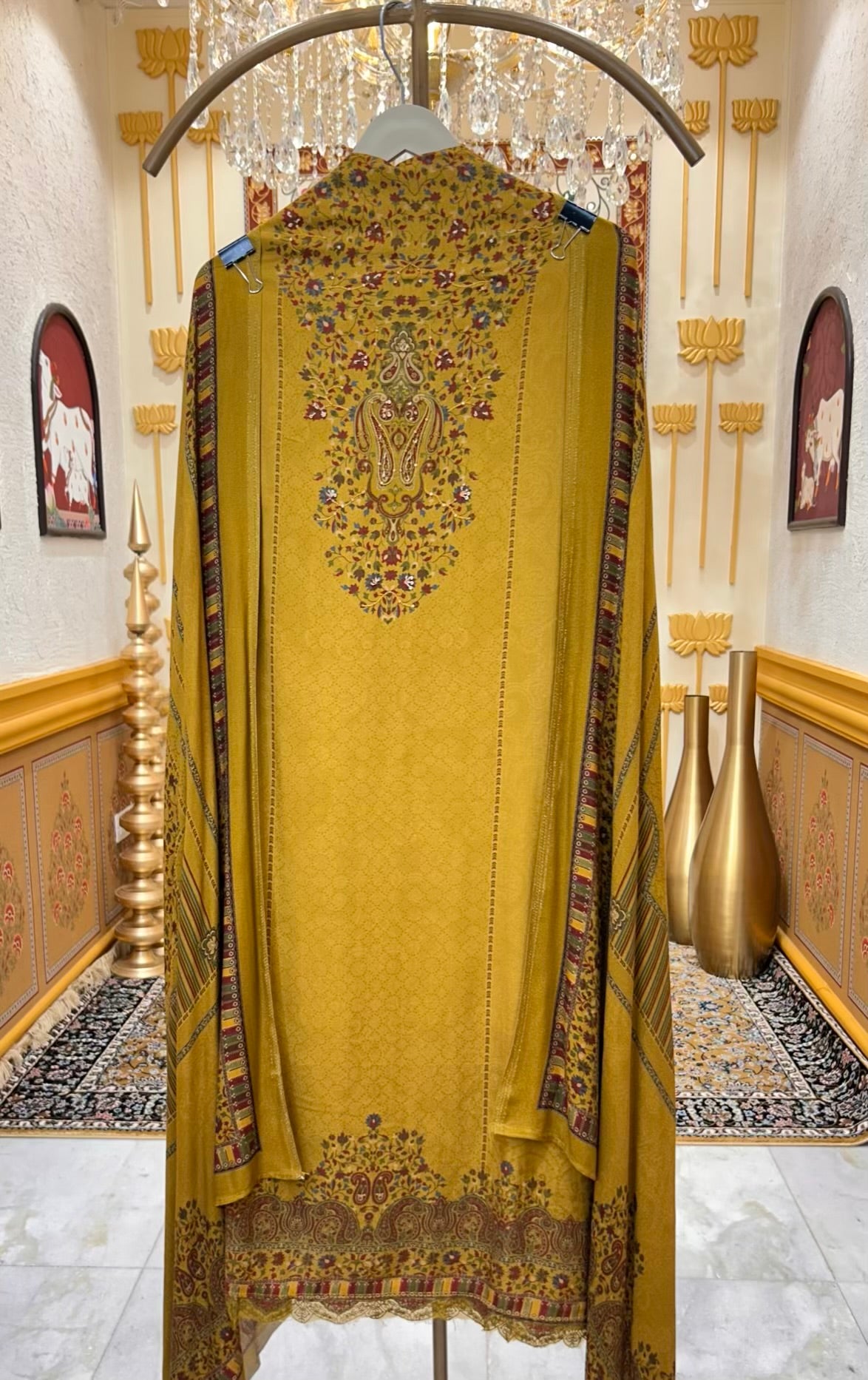 Mehroza Pashmkaar Suit (Yellow)