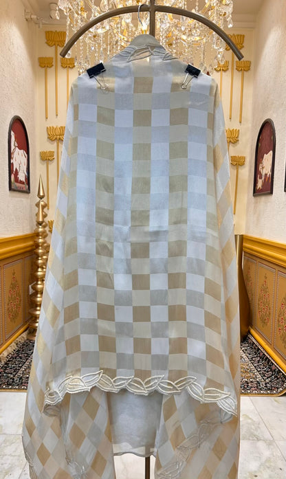 Sarviza Shimmer Zari Suit (Ivory)