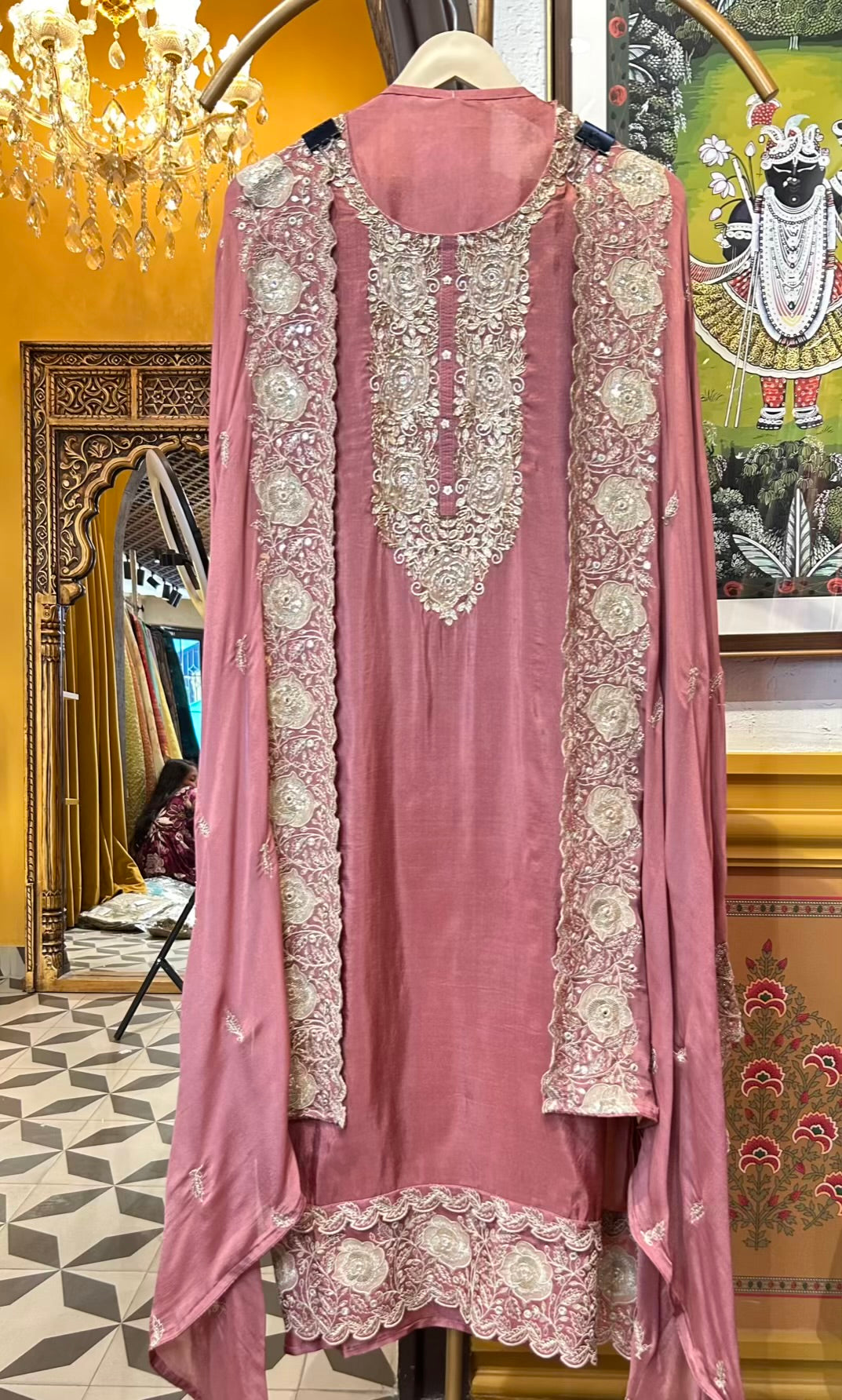 Eshanya Organza Suit (Peach)