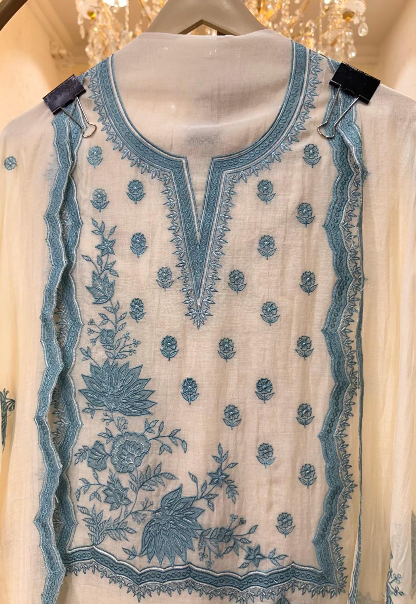 Ishana Mul Veil Suit (Blue)