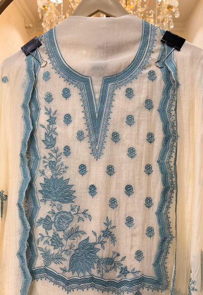Ishana Mul Veil Suit (Blue)