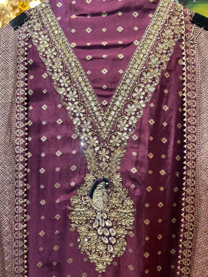 Zarfeenah Banarasi Suit (Purple)