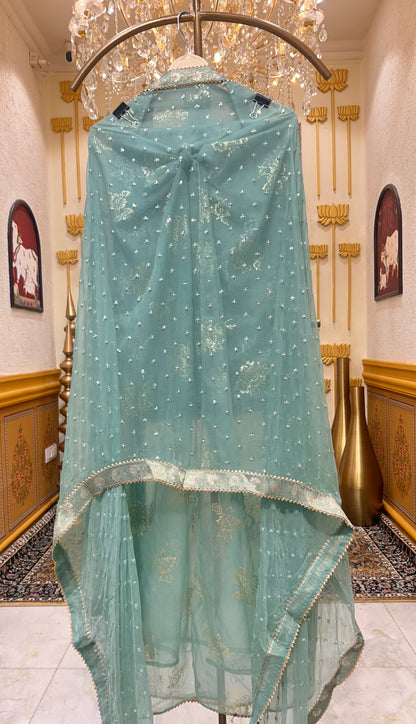 Mehrina Tissue Noor Suit (Sea Green)