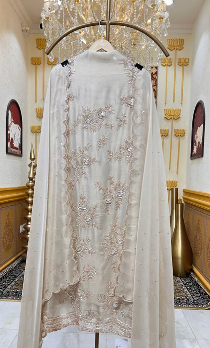 Zarisha Moti Chamak Suit (Ivory)