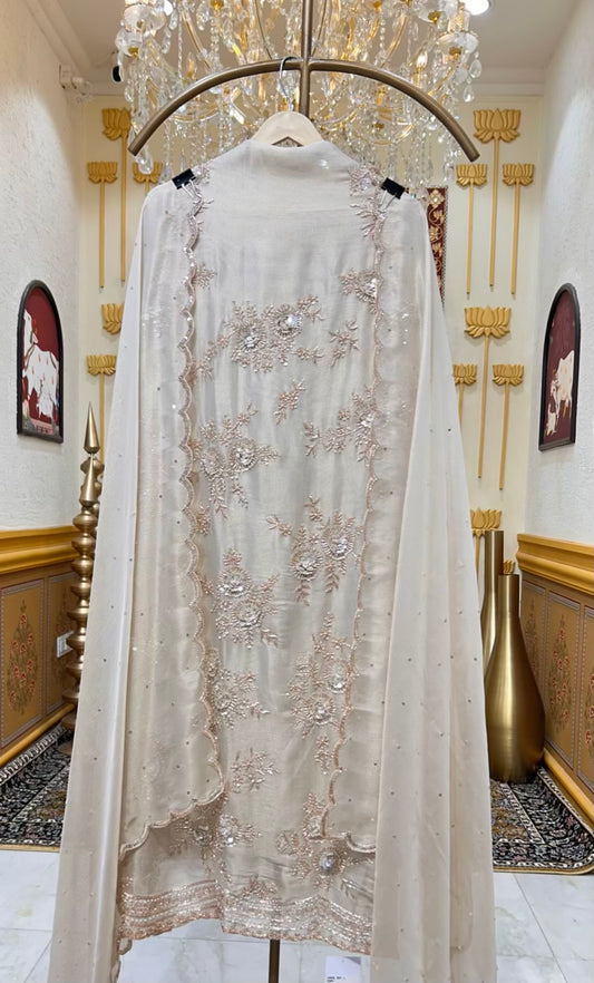 Zarisha Moti Chamak Suit (Ivory)