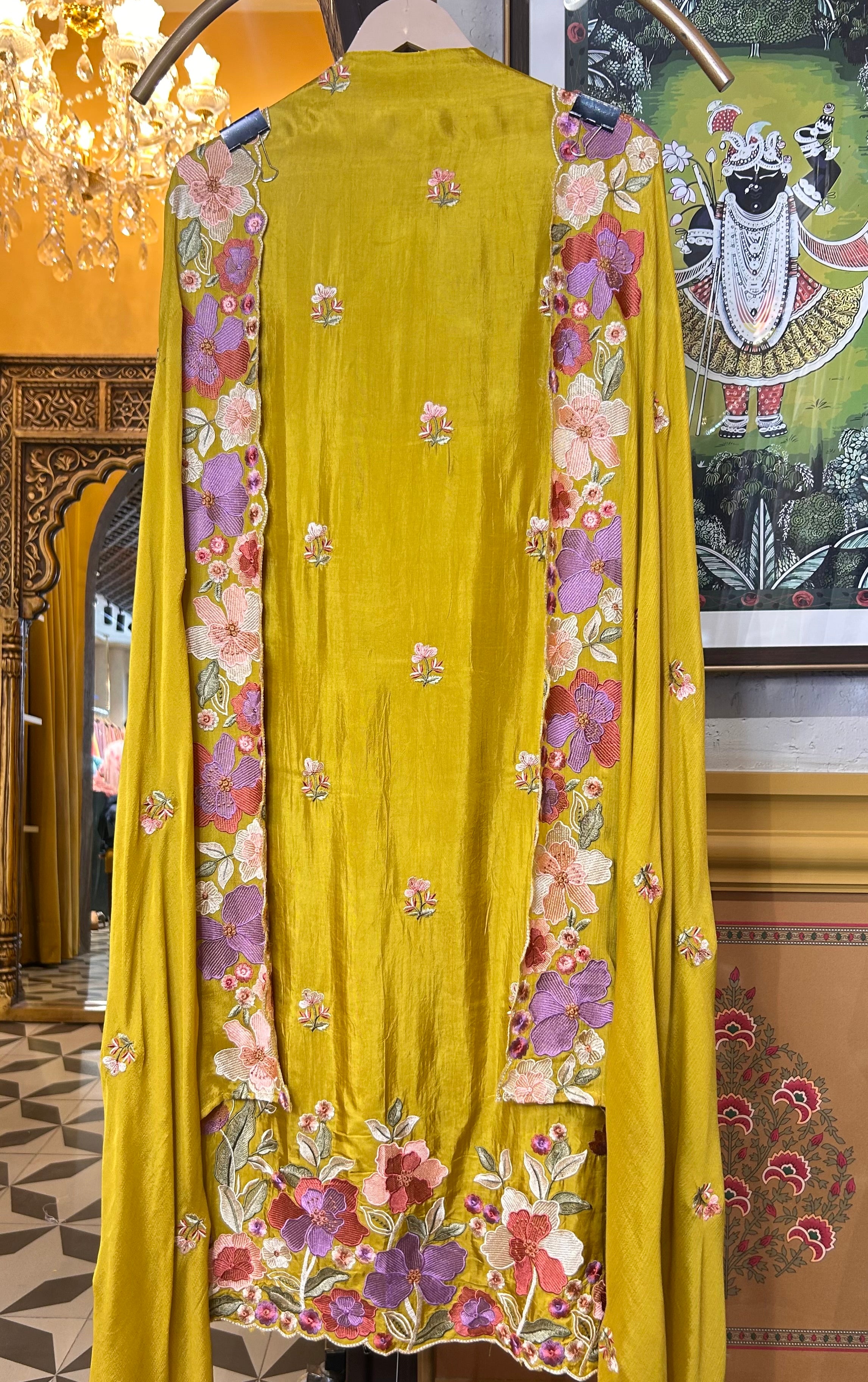 Resham Rang Suit (Mustard)