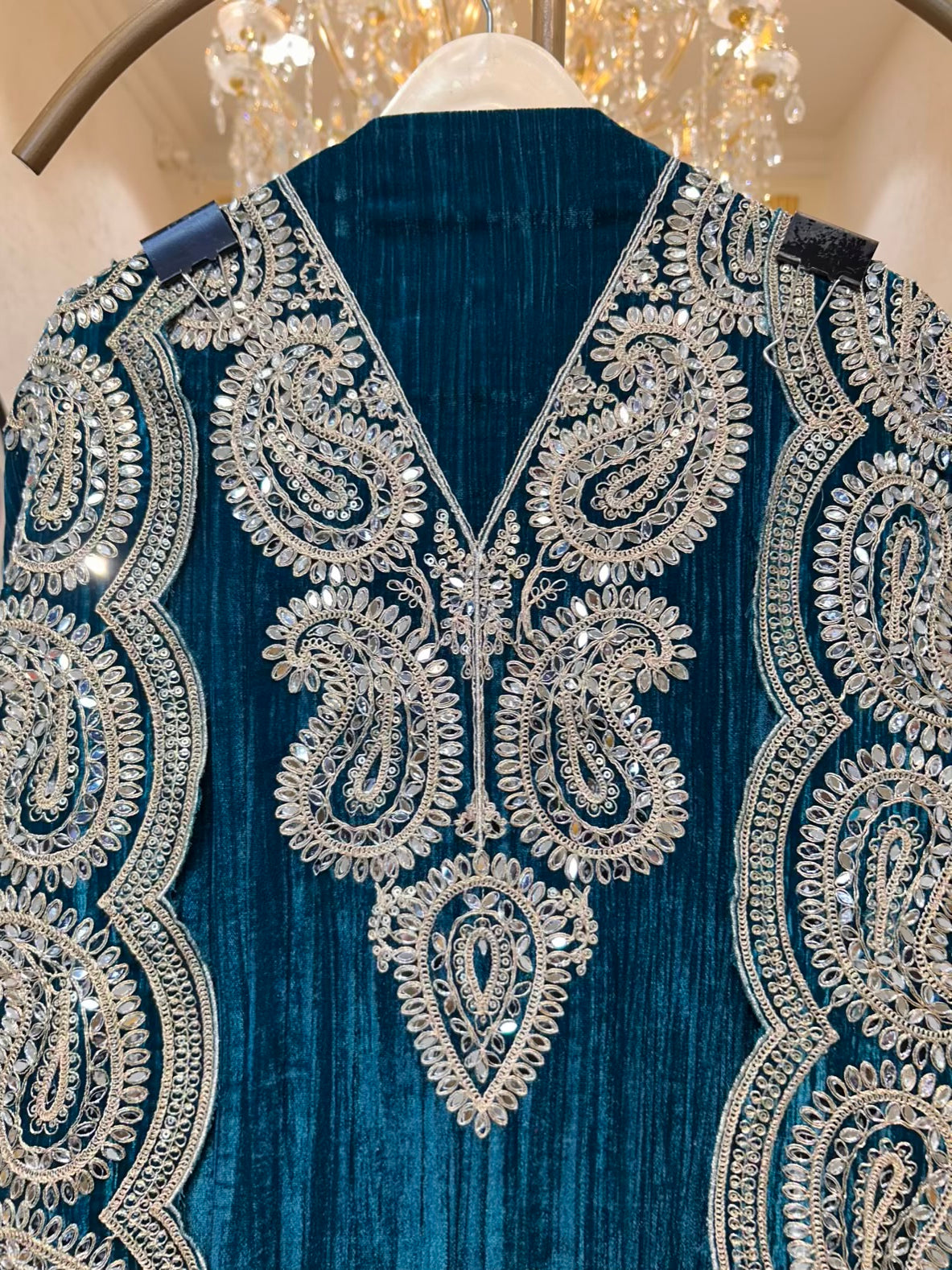 Zayrah Velvet Suit (Peacock Blue)