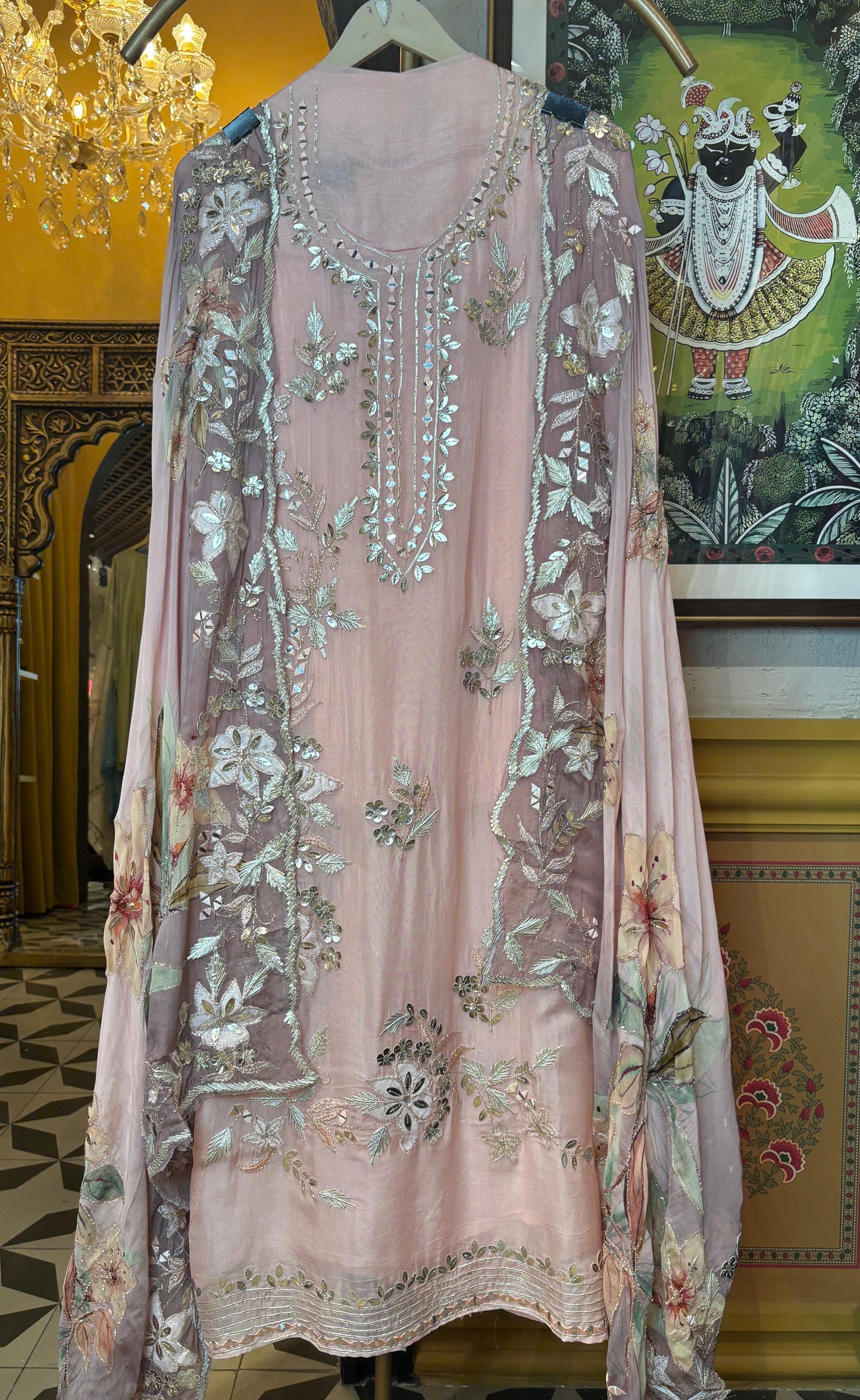 Keyaara Organza Suit (Pink)