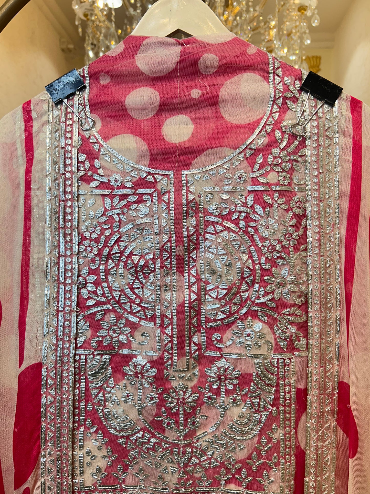 Elira Leather Naqsh Suit (Pink)