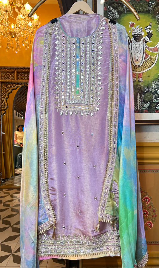 Miraaz Organza Suit (Lavender)