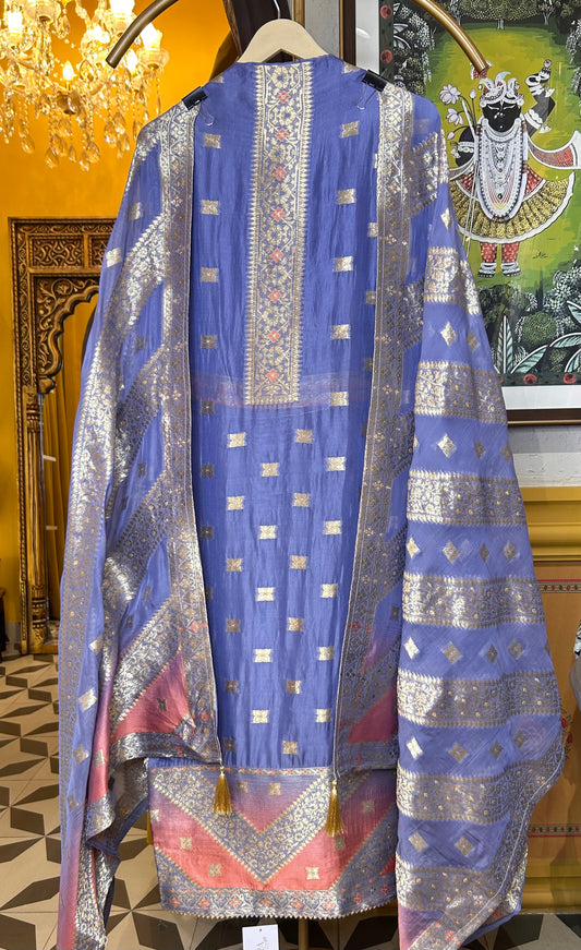 Afsana Banarasi Suit (Blue)
