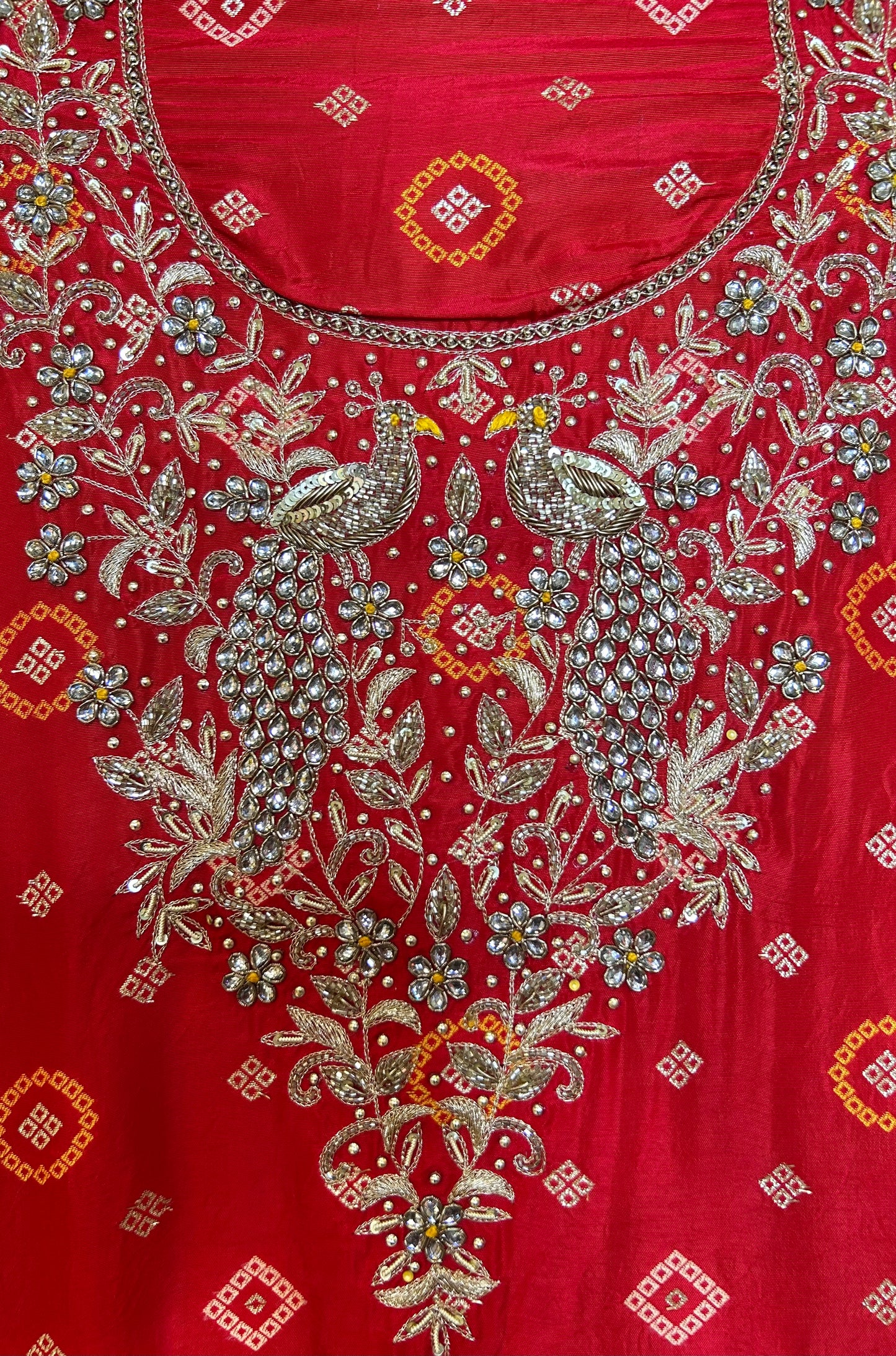 Vistaar Bandhani Suit (Red)