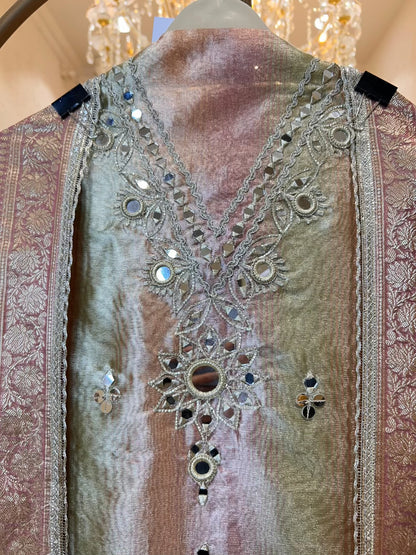 Zarfeena Mirror Taj Suit (Lavender)