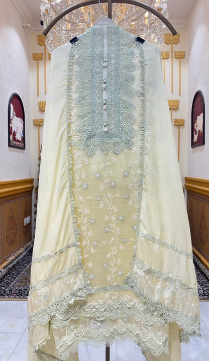 Roselle Crochet Chanderi Suit