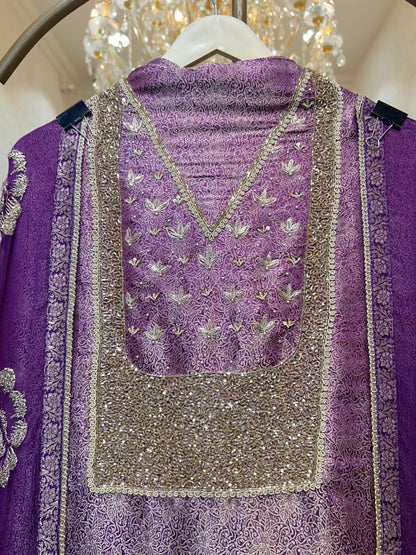 Zayla Banarasi Grace Suit (Purple)