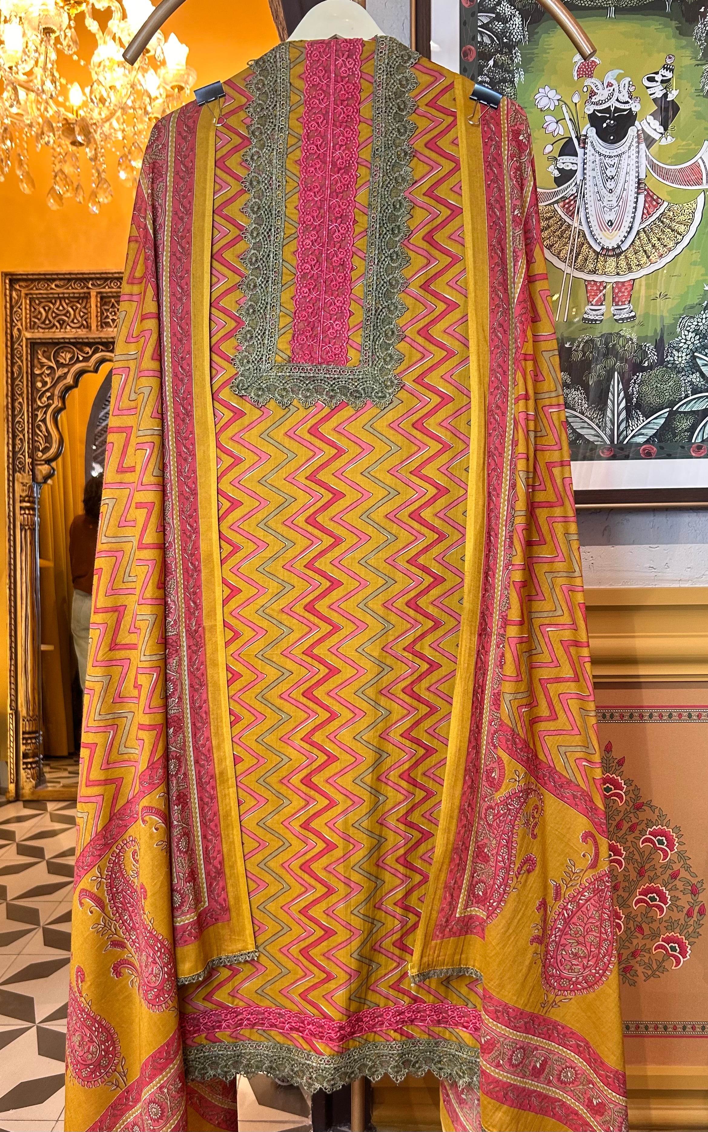 Pehra Cotton Suit (Mustard)