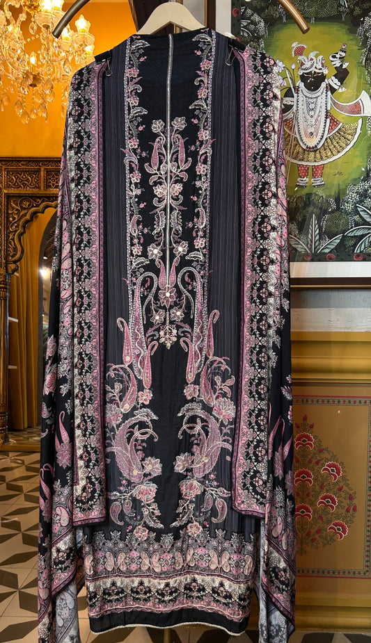 Naureen Muslin Suit (Black)