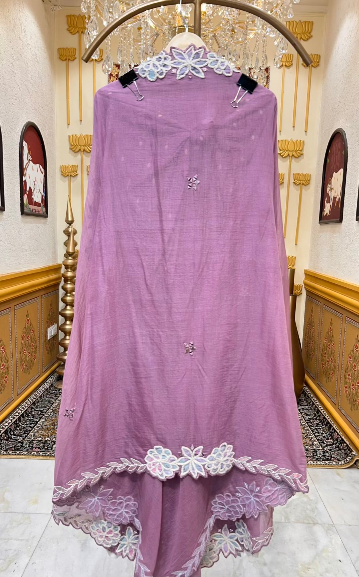 Nazneen Mul Mirror Élan Suit (Light Purple)
