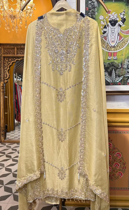 Fariyara Organza Suit (Yellow)