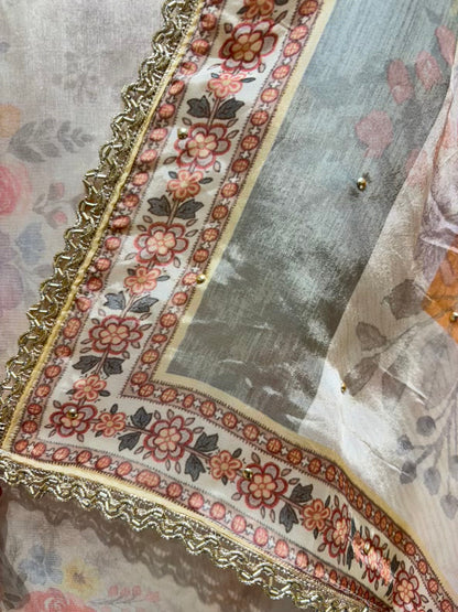 Mehrzoya Dabka Organza Suit