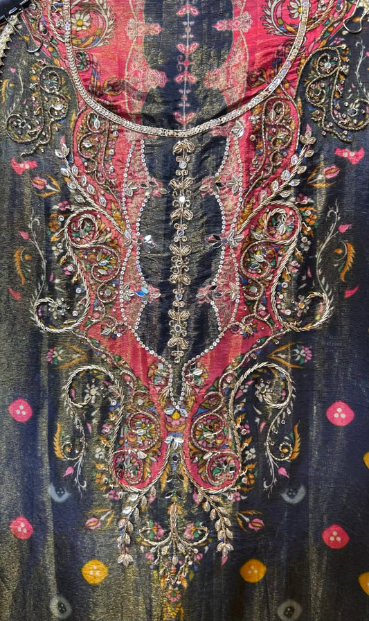 Nooré-Naz Organza Suit (Wine)