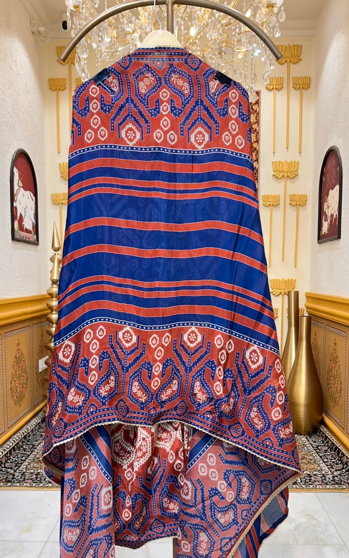 Aavira Sehra Silk Suit (Rust)