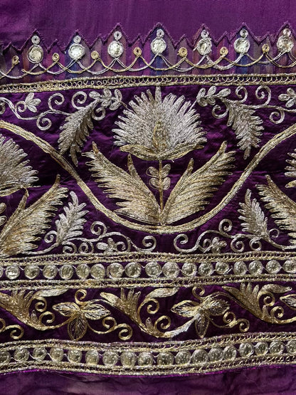 Falakzaar Organza Suit (Purple)