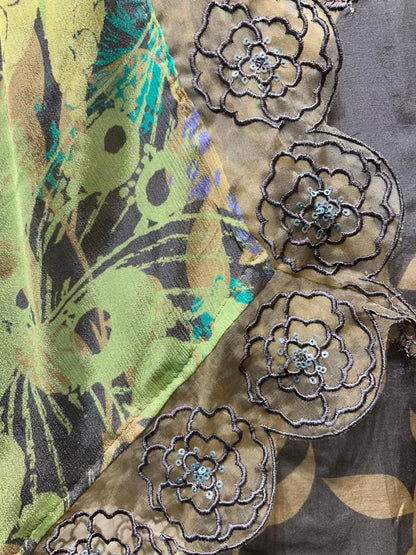 Mehrua Sequin Grace Suit (Beige & Green)