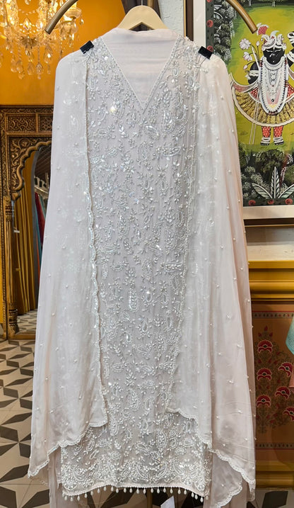 Mehrosa Organza Suit (Pink)