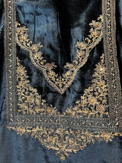 Hoorain-é-Velvet Suit (Peacock Blue)