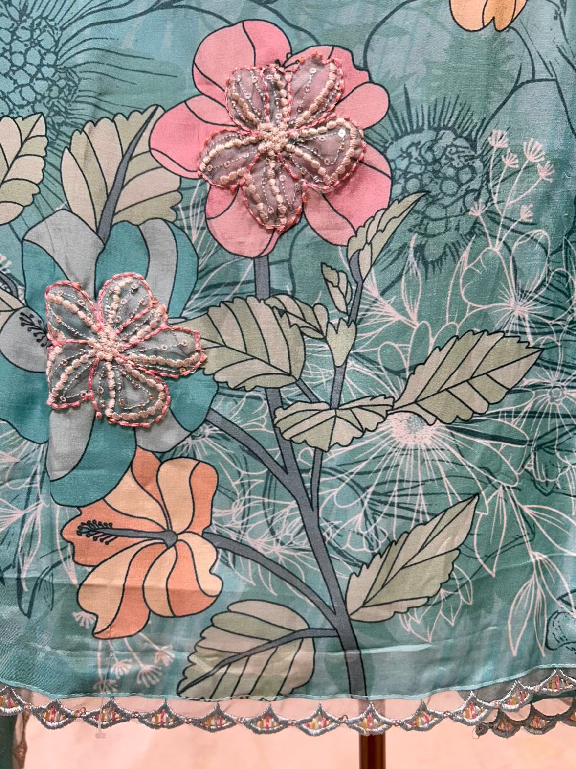 Eshira Print Noor Suit (Sky Blue)