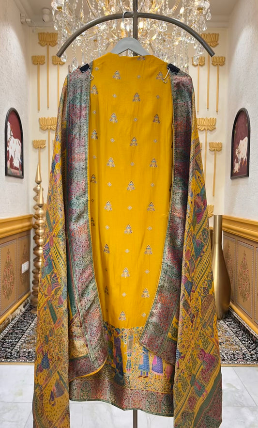 Sarnooré Woven Taj Suit (Yellow)