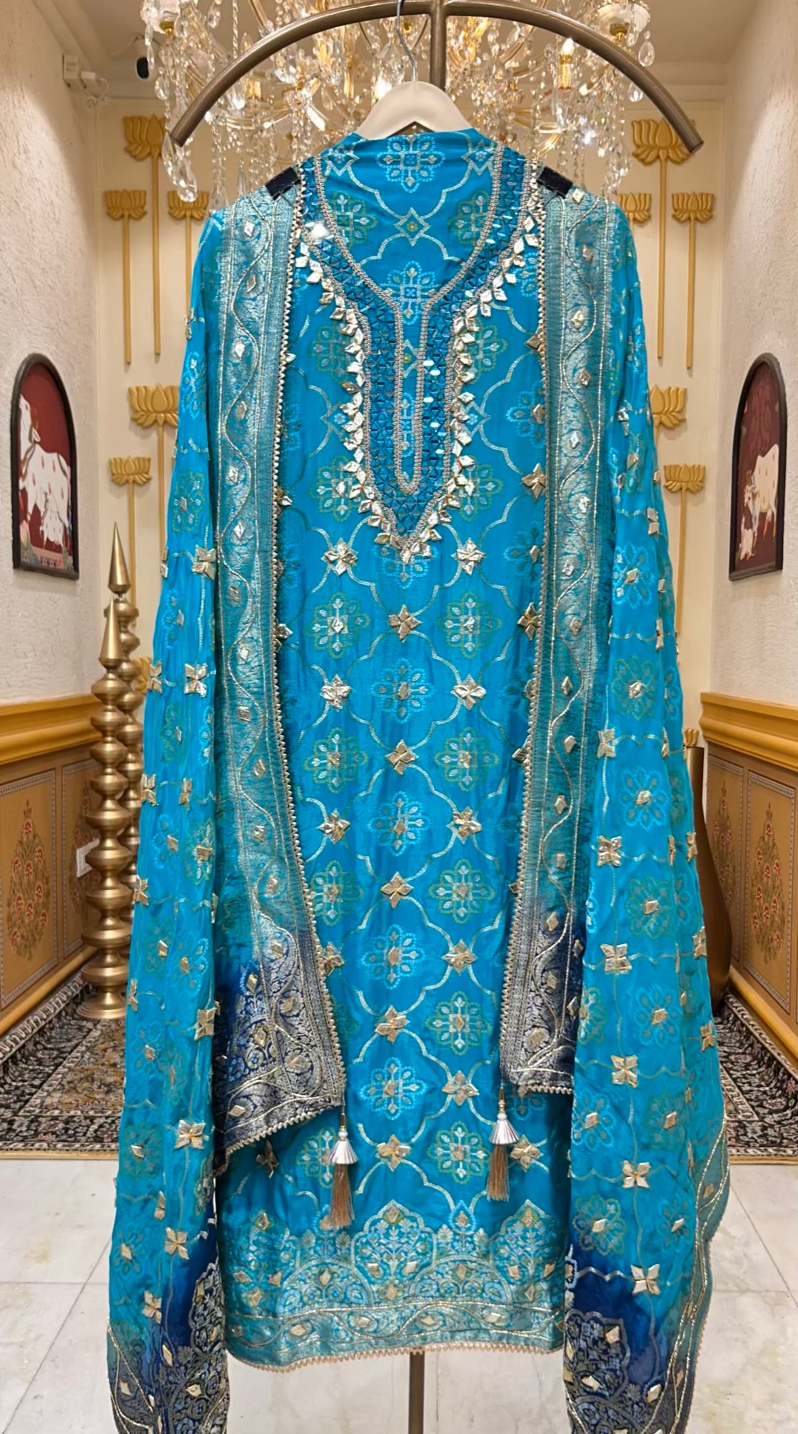 Meher Bandhej Suit (Blue)
